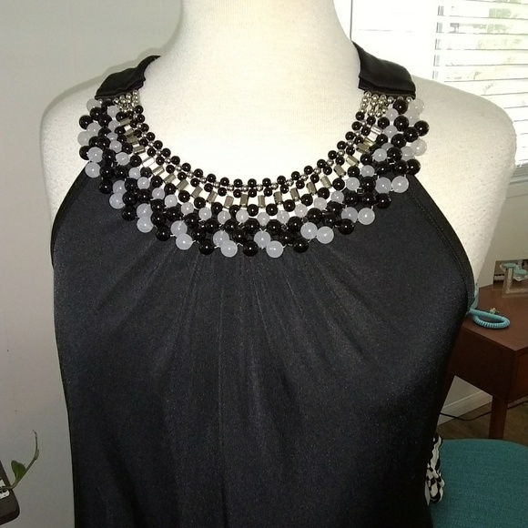 Carmen Marc Valvo Tops - Carmen Black Sleeveless Beaded Neckline NWT